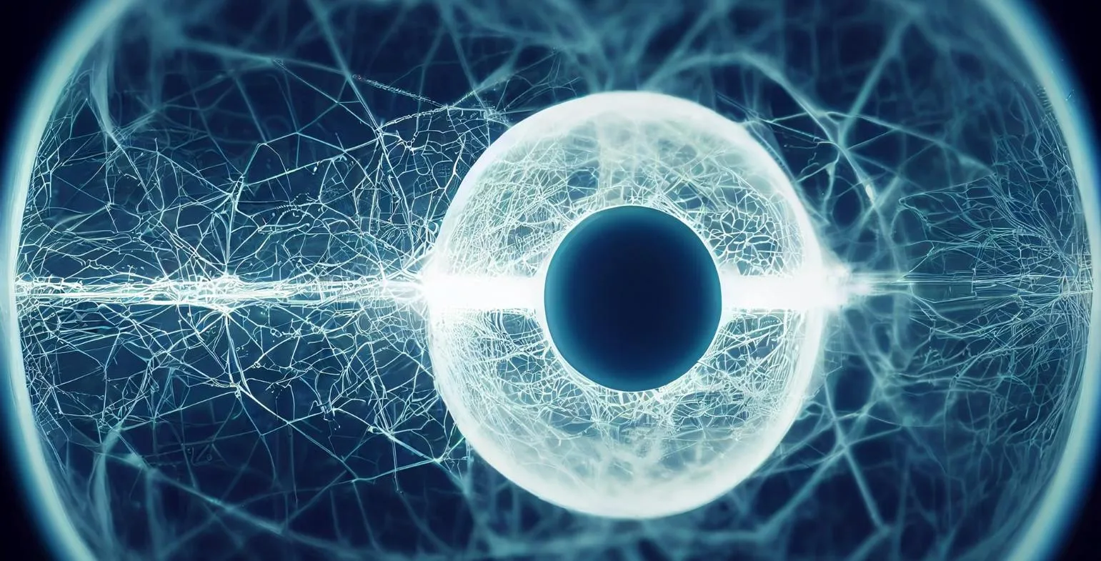 Glowing sphere of light and data streams representing AI generated answers