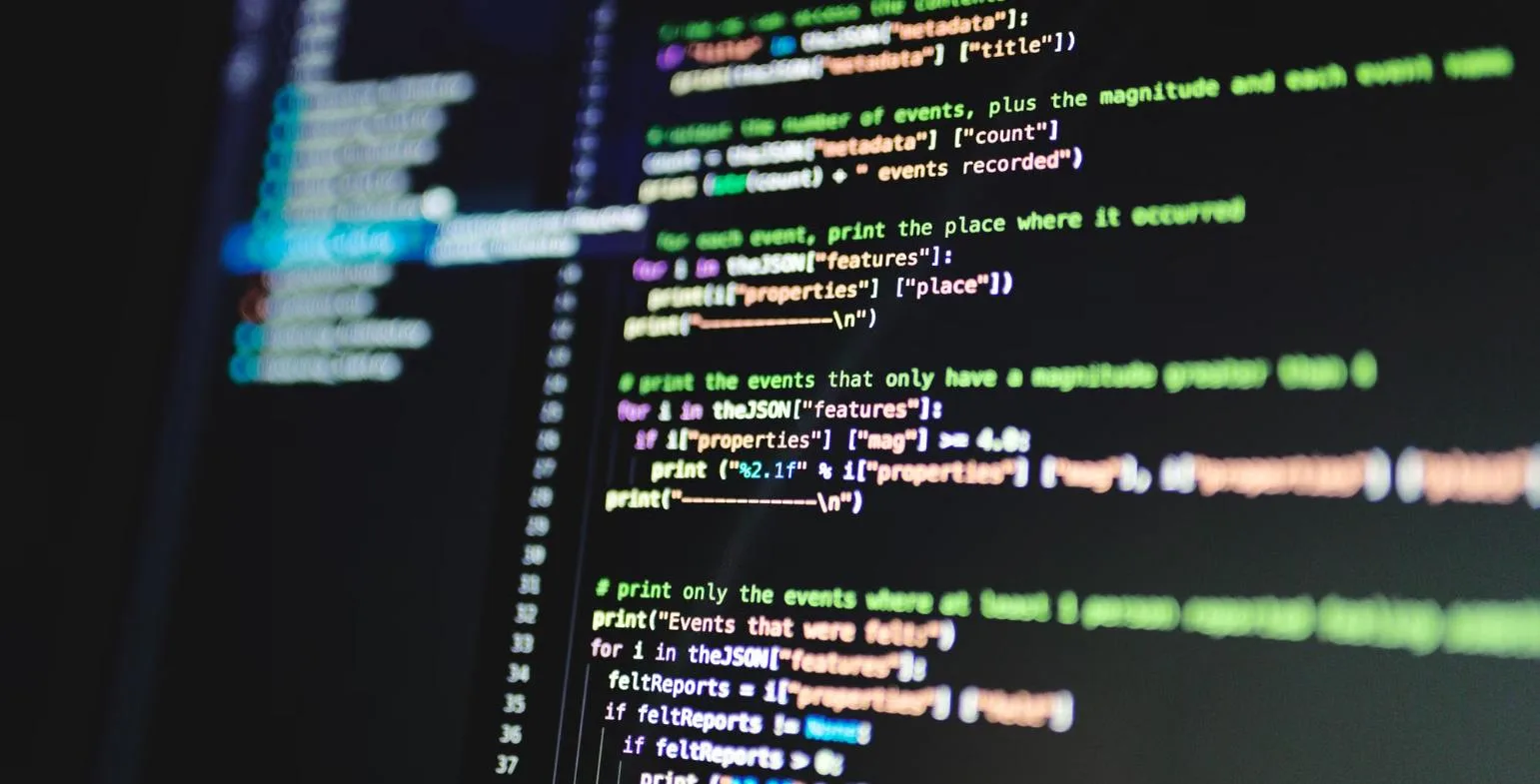 Structured data code displayed on a dark screen